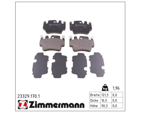Brake Pad Set, disc brake 23329.170.1 Zimmermann, Image 2