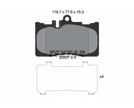 Brake Pad Set, disc brake 2333102 Textar