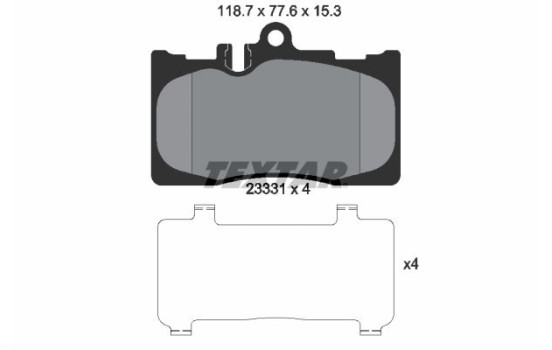 Brake Pad Set, disc brake 2333102 Textar
