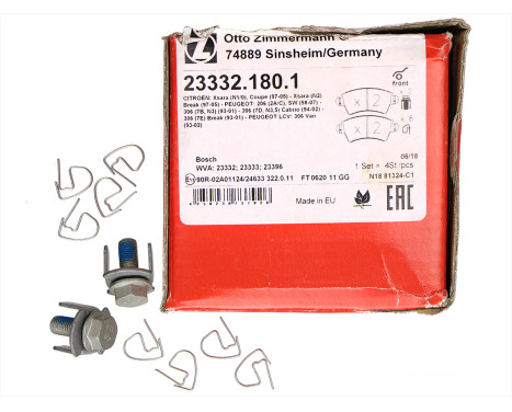 Brake Pad Set, disc brake 23332.180.1 Zimmermann, Image 2
