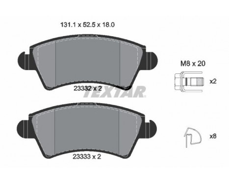 Brake Pad Set, disc brake 2333201 Textar, Image 2