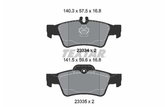 Brake Pad Set, disc brake 2333403 Textar, Image 2