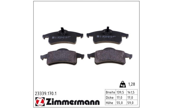 Brake Pad Set, disc brake 23339.170.1 Zimmermann, Image 2