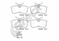 Brake pad set, disc brake 23353 00 704 00 Breck