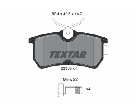 Brake Pad Set, disc brake 2335301 Textar, Image 2