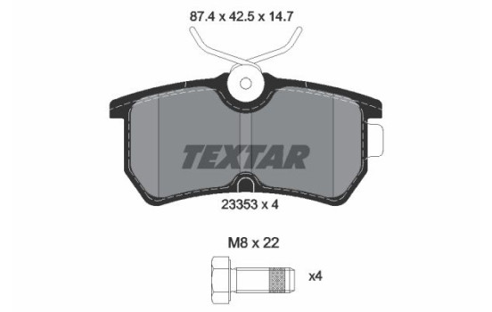 Brake Pad Set, disc brake 2335301 Textar, Image 2