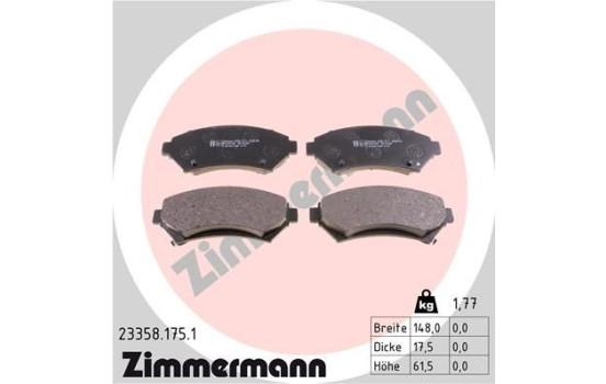 Brake Pad Set, disc brake 23358.175.1 Zimmermann