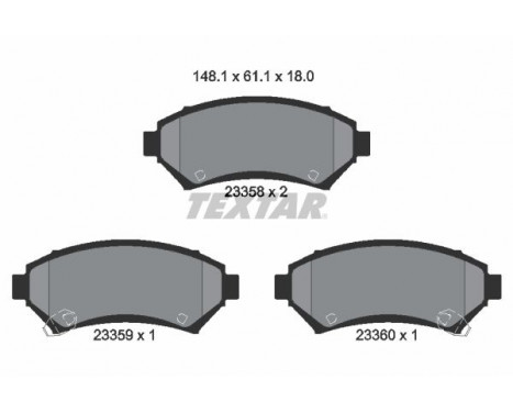 Brake Pad Set, disc brake 2335801 Textar, Image 2