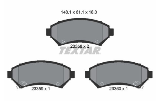 Brake Pad Set, disc brake 2335801 Textar, Image 2