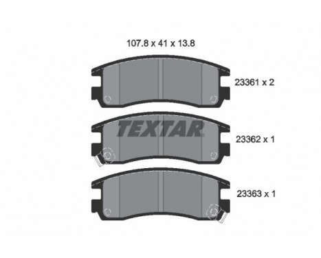 Brake Pad Set, disc brake 2336101 Textar, Image 2