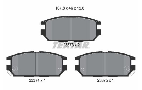 Brake Pad Set, disc brake 2337301 Textar