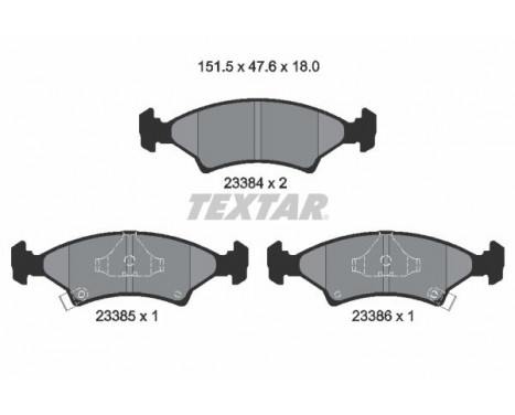 Brake Pad Set, disc brake 2338401 Textar