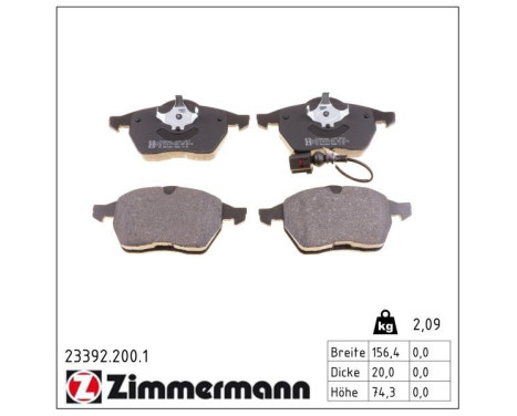 Brake Pad Set, disc brake 23392.200.1 Zimmermann, Image 2