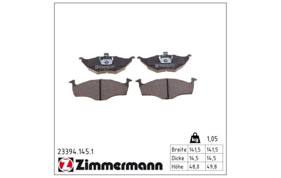 Brake Pad Set, disc brake 23394.145.1 Zimmermann, Image 2