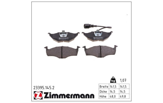 Brake Pad Set, disc brake 23395.145.2 Zimmermann, Image 2