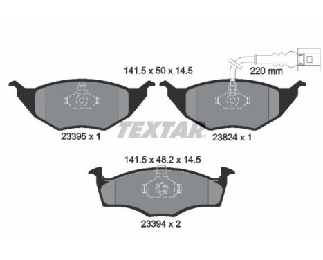 Brake Pad Set, disc brake 2339502 Textar, Image 2