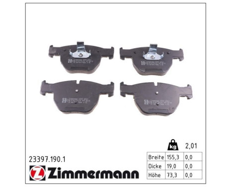 Brake Pad Set, disc brake 23397.190.1 Zimmermann, Image 2