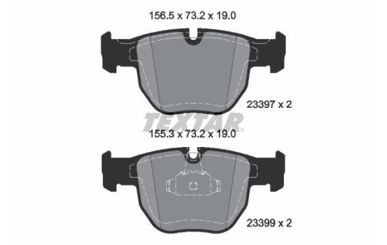 Brake Pad Set, disc brake 2339703 Textar, Image 2