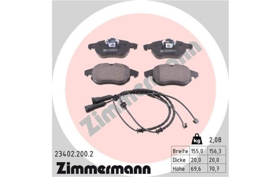 Brake Pad Set, disc brake 23402.200.2 Zimmermann