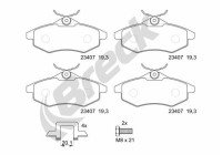 Brake pad set, disc brake 23407 00 702 00 Breck