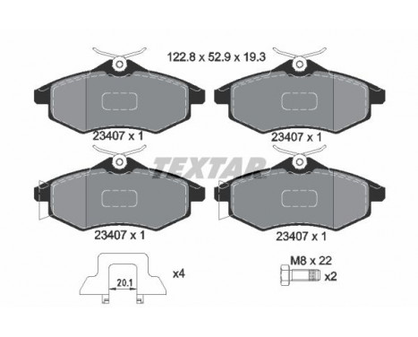 Brake Pad Set, disc brake 2340702 Textar, Image 2