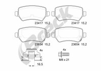 Brake pad set, disc brake 23417 00 704 10 Breck