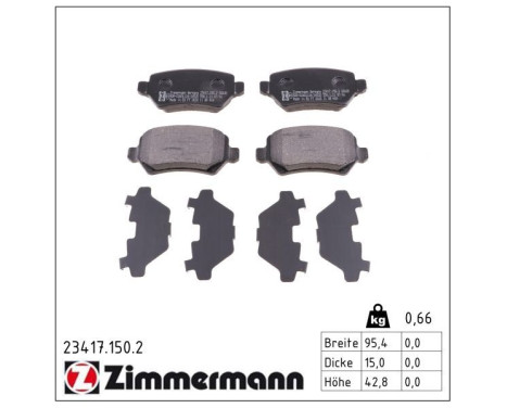 Brake Pad Set, disc brake 23417.150.2 Zimmermann, Image 2