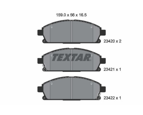 Brake Pad Set, disc brake 2342001 Textar