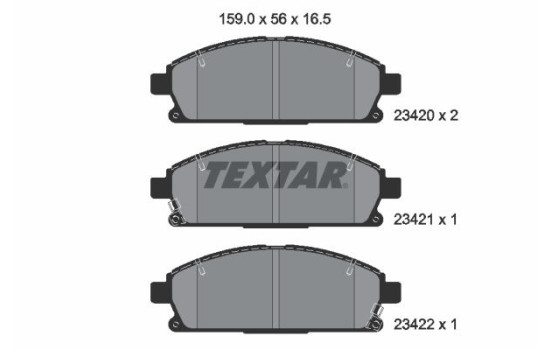 Brake Pad Set, disc brake 2342001 Textar
