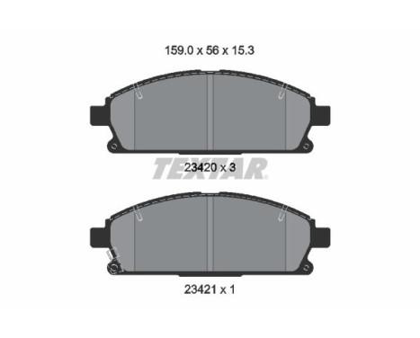 Brake pad set, disc brake 2342006 Textar