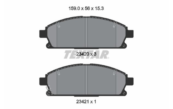 Brake pad set, disc brake 2342006 Textar