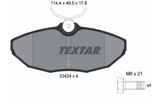 Brake Pad Set, disc brake 2342401 Textar