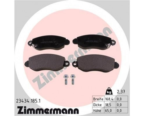 Brake Pad Set, disc brake 23434.185.1 Zimmermann