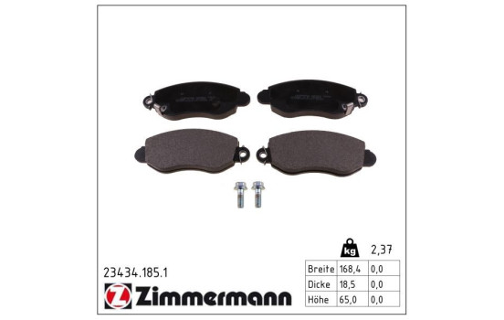 Brake Pad Set, disc brake 23434.185.1 Zimmermann, Image 2