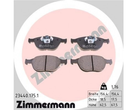 Brake Pad Set, disc brake 23440.175.1 Zimmermann