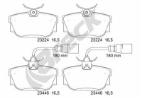 Brake pad set, disc brake 23446 00 702 10 Breck