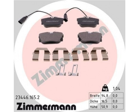 Brake Pad Set, disc brake 23446.165.2 Zimmermann, Image 2