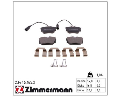 Brake Pad Set, disc brake 23446.165.2 Zimmermann, Image 2