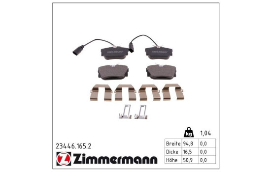 Brake Pad Set, disc brake 23446.165.2 Zimmermann, Image 2