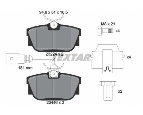 Brake Pad Set, disc brake 2344605 Textar, Image 2