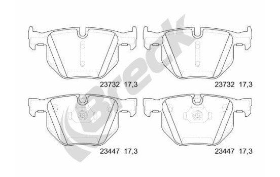 Brake pad set, disc brake 23447 00 554 10 Breck