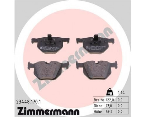 Brake Pad Set, disc brake 23448.170.1 Zimmermann