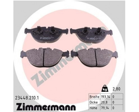 Brake Pad Set, disc brake 23448.210.1 Zimmermann