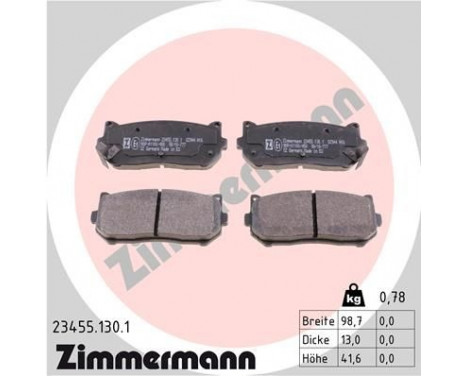 Brake Pad Set, disc brake 23455.130.1 Zimmermann