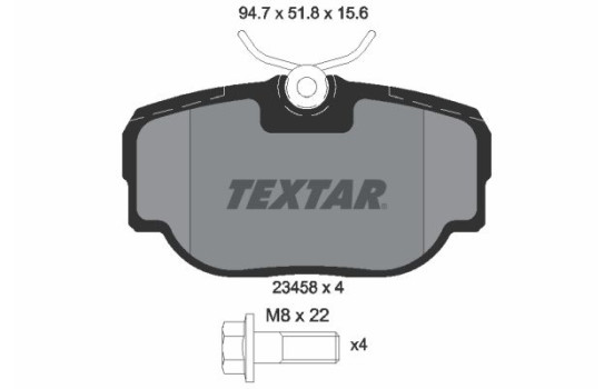 Brake Pad Set, disc brake 2345801 Textar, Image 2