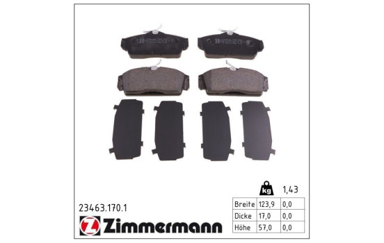 Brake Pad Set, disc brake 23463.170.1 Zimmermann, Image 2