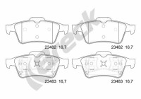 Brake pad set, disc brake 23482 00 702 00 Breck