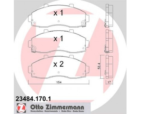 Brake Pad Set, disc brake 23484.170.1 Zimmermann