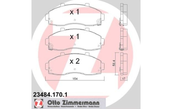 Brake Pad Set, disc brake 23484.170.1 Zimmermann