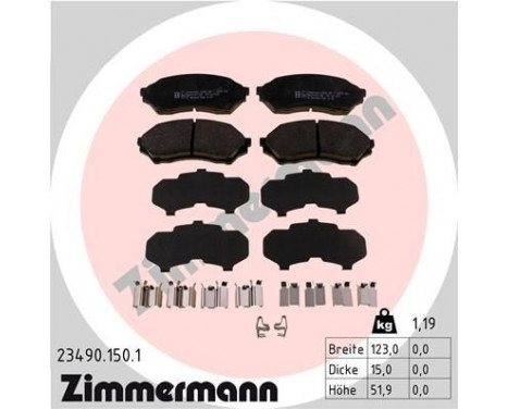 Brake Pad Set, disc brake 23490.150.1 Zimmermann